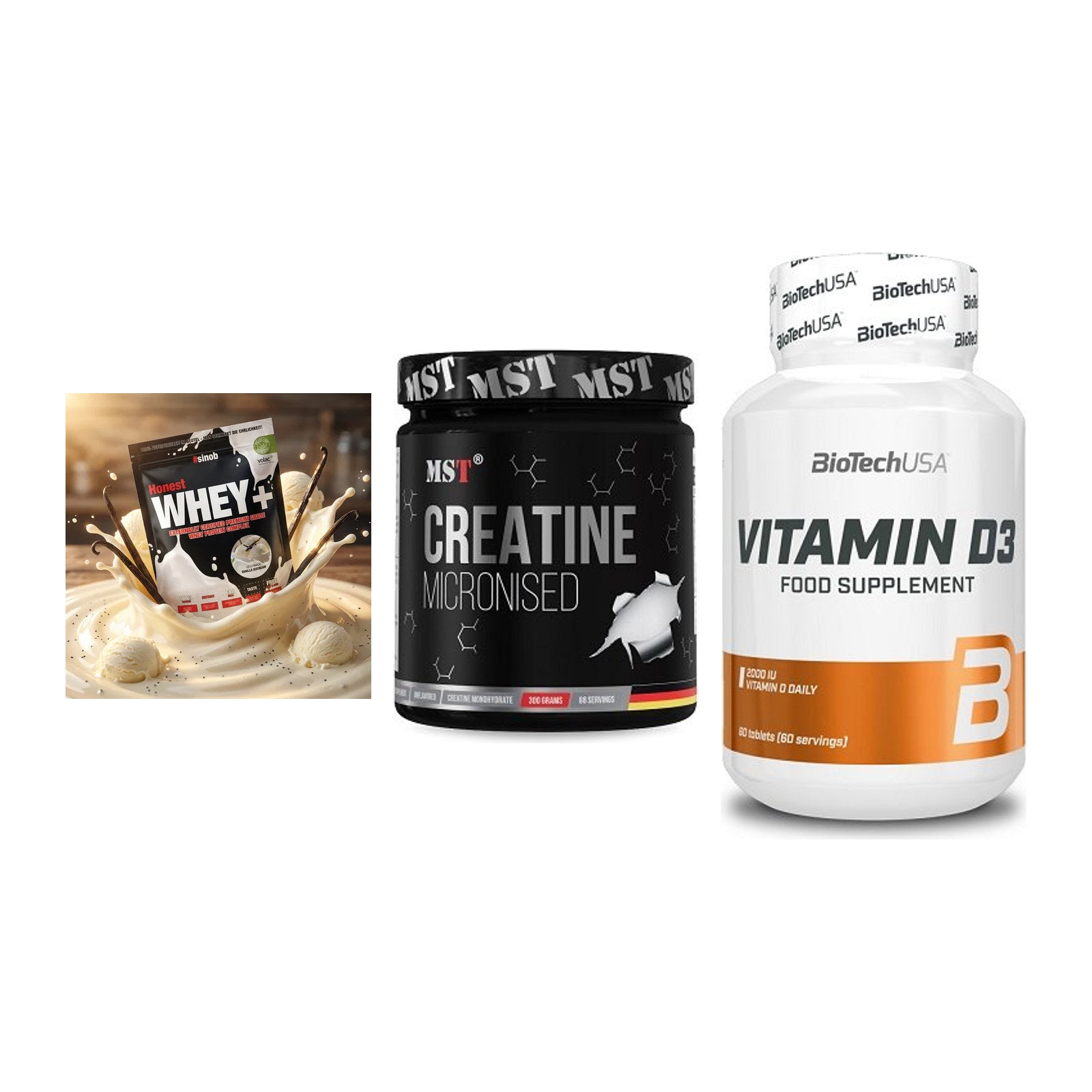Einsteiger-Set: Sinob Honest + MST Creatin + BioTech Vitamin – alle enthaltenen Artikel
