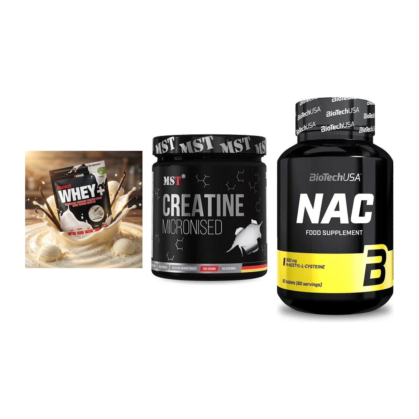 Einsteiger-Set: Sinob Honest + MST Creatin + BioTech NAC – alle enthaltenen Artikel
