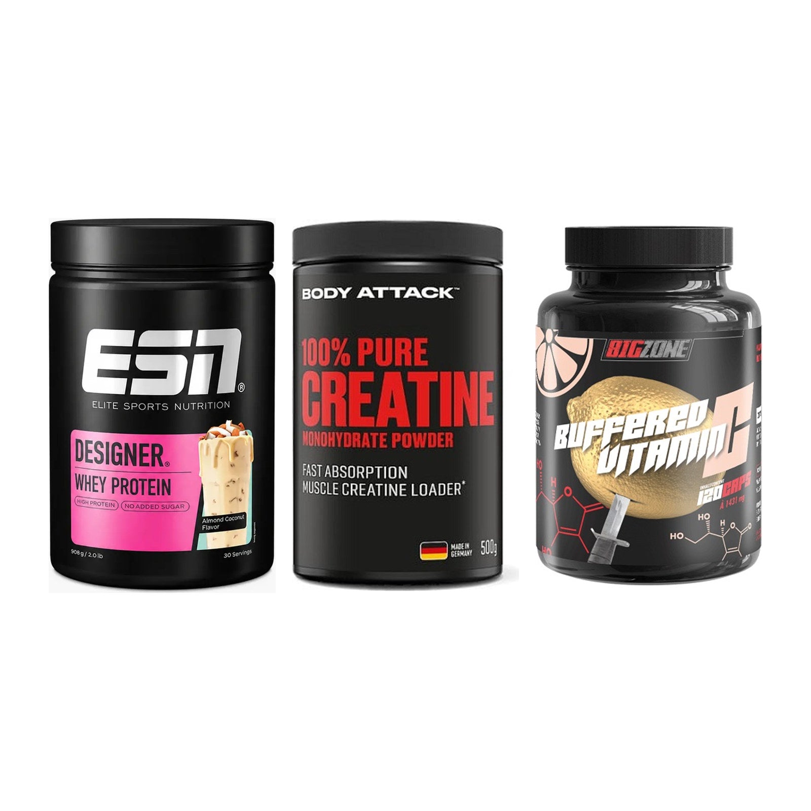 Einsteiger-Set: ESN Designer + Body Attack 100% + Big Zone Buffere – alle enthaltenen Artikel