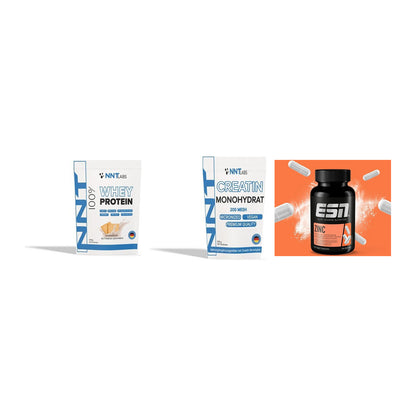 Einsteiger-Set: NNT Whey + NNT Creatin Monohydrat + ESN Zinc – alle enthaltenen Artikel