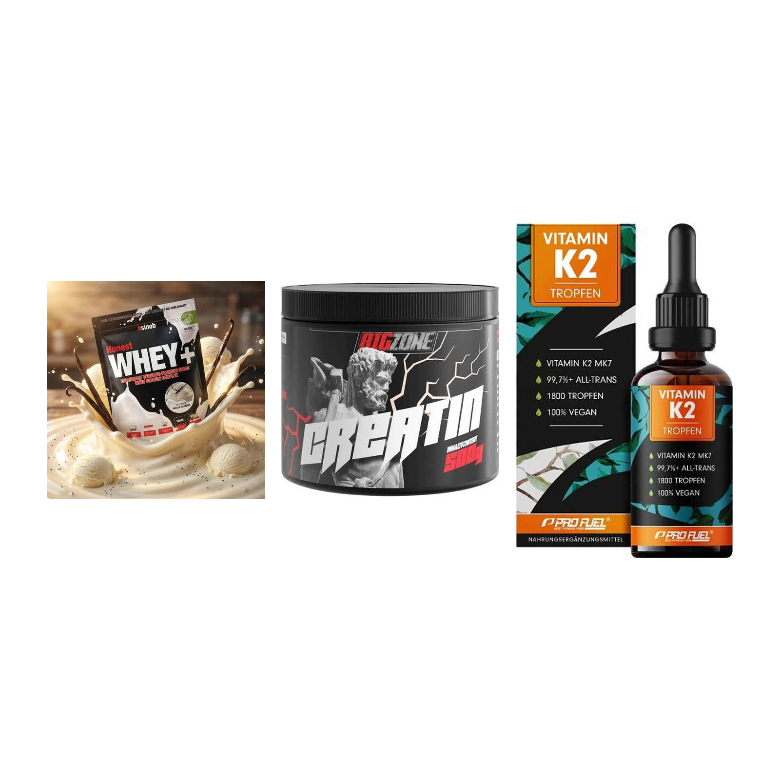 Einsteiger-Set: Sinob Honest + Big Zone Creatin + ProFuel Vitamin – alle enthaltenen Artikel