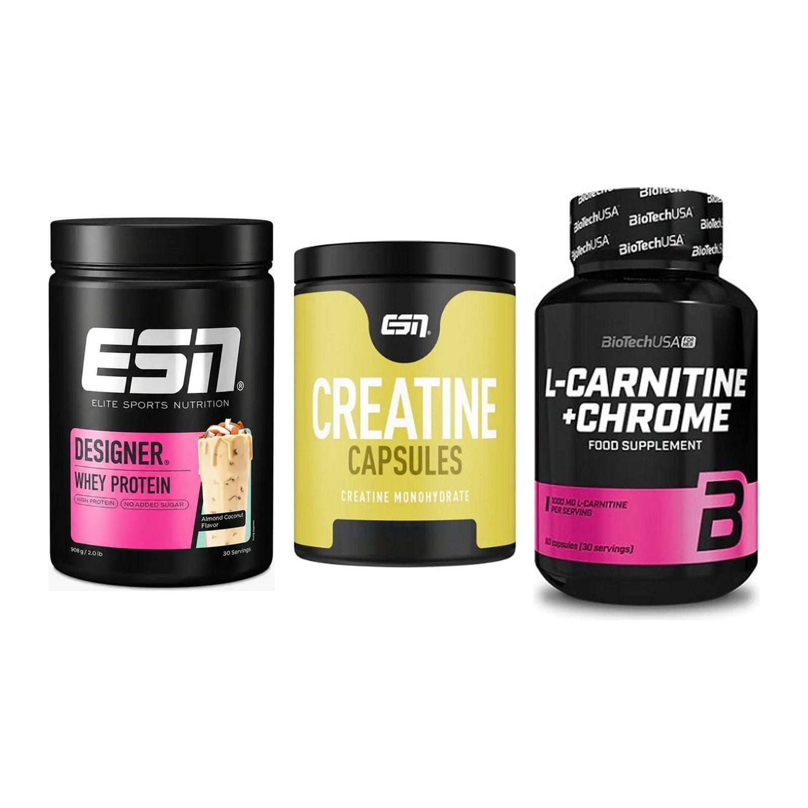 Einsteiger-Set: ESN Designer + ESN Ultrapure + BioTech L-Carnit – alle enthaltenen Artikel