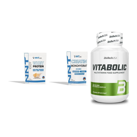Einsteiger-Set: NNT Whey + NNT Creatin + BioTech Vitaboli – alle enthaltenen Artikel