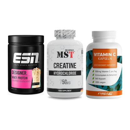 Einsteiger-Set: ESN Designer + MST Creatine HCL + ProFuel Vitamin – alle enthaltenen Artikel