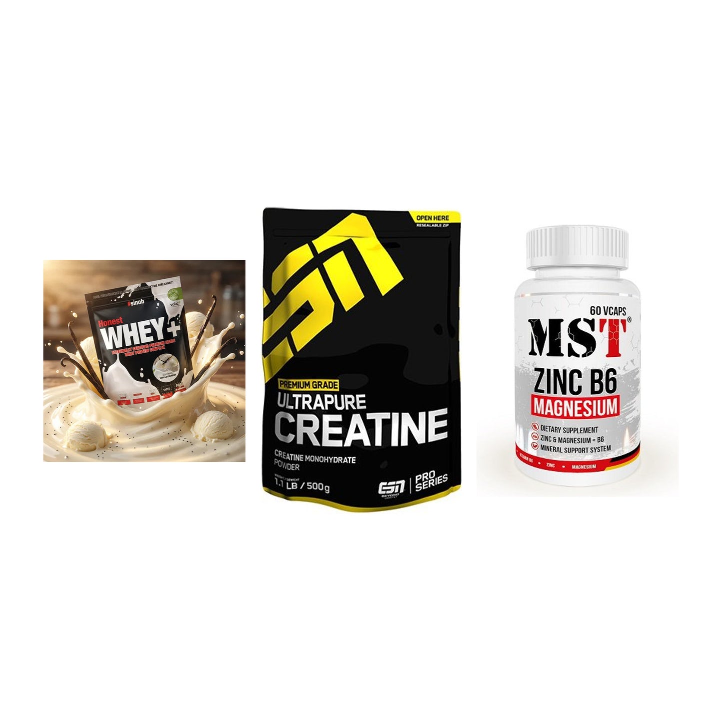 Einsteiger-Set: Sinob Honest + ESN Ultrapure + MST Zinc – alle enthaltenen Artikel