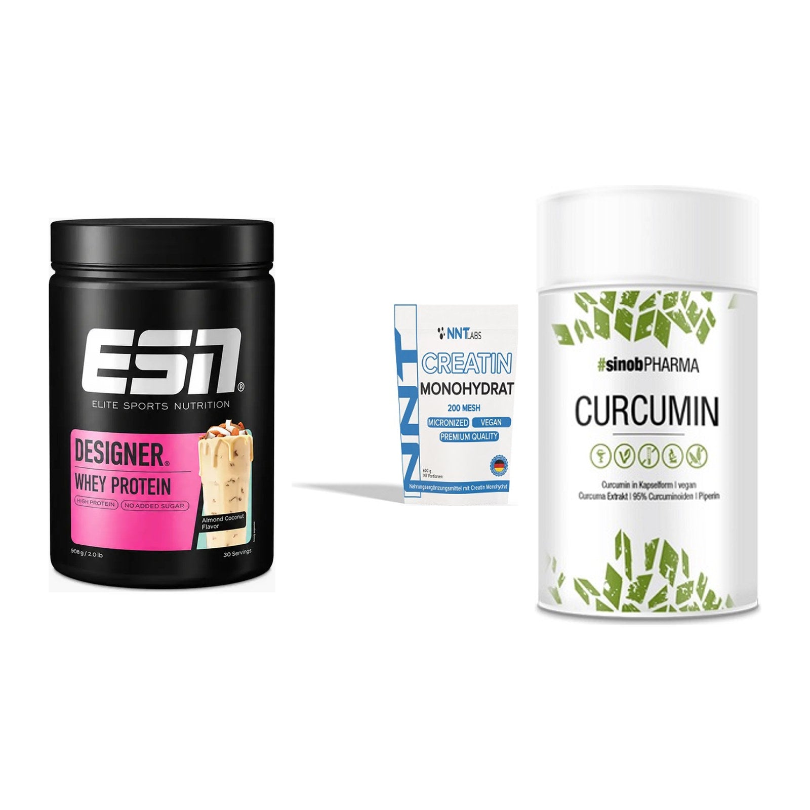 Einsteiger-Set: ESN Designer + NNT Creatin + Sinob Curcumin – alle enthaltenen Artikel