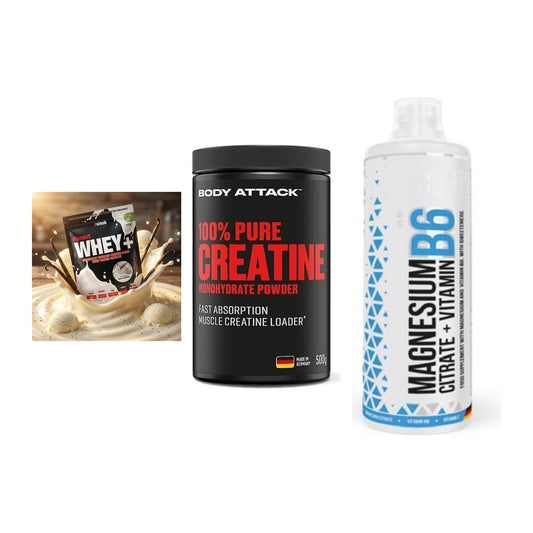 Einsteiger-Set: Sinob Honest + Body Attack 100% + MST Magnesium B6 – alle enthaltenen Artikel