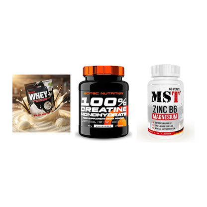 Einsteiger-Set: Sinob Honest + Scitec Creatine + MST Zinc – alle enthaltenen Artikel