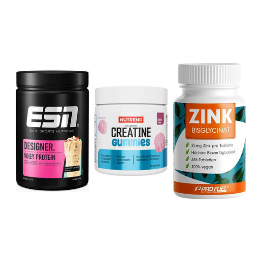 Einsteiger-Set: ESN Designer + Nutrend Creatine + ProFuel Zink – alle enthaltenen Artikel