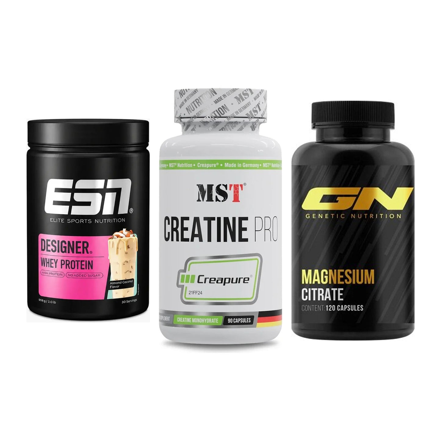 Einsteiger-Set: ESN Designer + MST Creatine Pro + GN Magnesium – alle enthaltenen Artikel