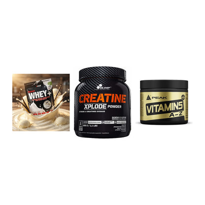 Einsteiger-Set: Sinob Honest + Olimp Creatine + Peak Vitamin A-Z – alle enthaltenen Artikel
