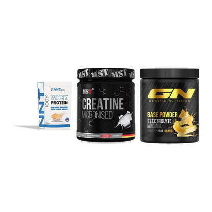 Einsteiger-Set: NNT Whey + MST Creatin Monohydrate + GN Base Powder – alle enthaltenen Artikel