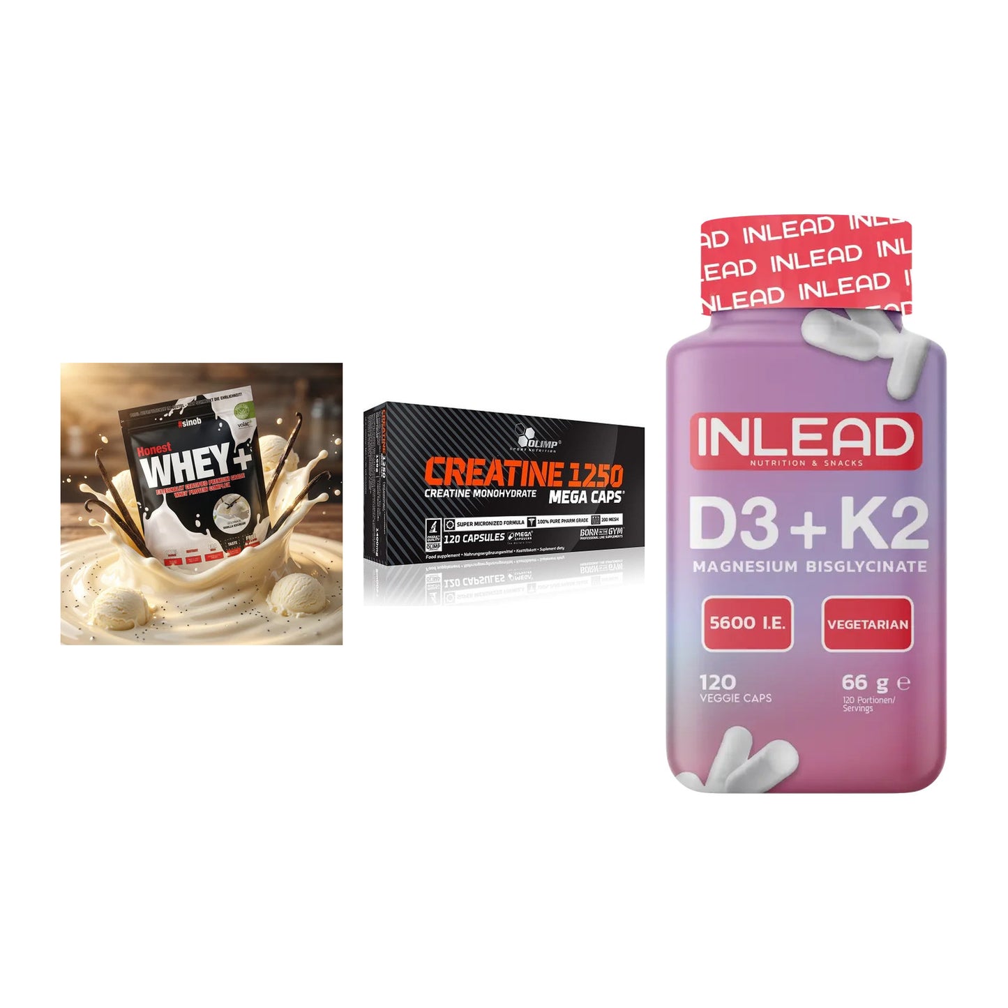 Einsteiger-Set: Sinob Honest + Olimp Creatine + INLEAD Vitamin – alle enthaltenen Artikel