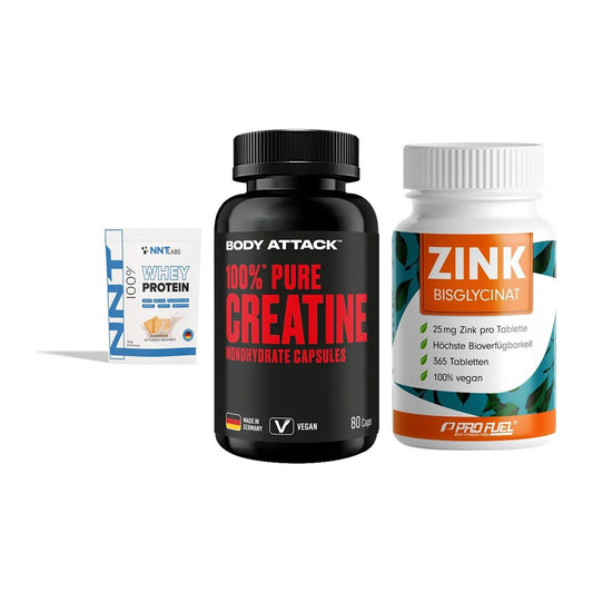 Einsteiger-Set: NNT Whey + Body Attack 100% + ProFuel Zink – alle enthaltenen Artikel