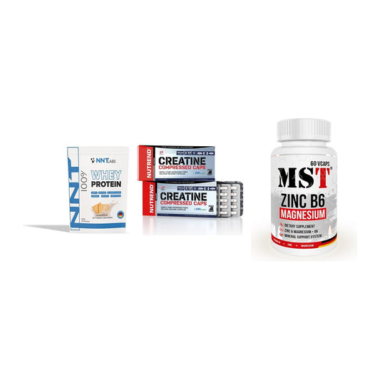 Einsteiger-Set: NNT Whey + Nutrend Creatine + MST Zinc – alle enthaltenen Artikel