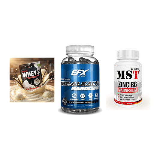 Einsteiger-Set: Sinob Honest + EFX Kre-Alkalyn + MST Zinc – alle enthaltenen Artikel