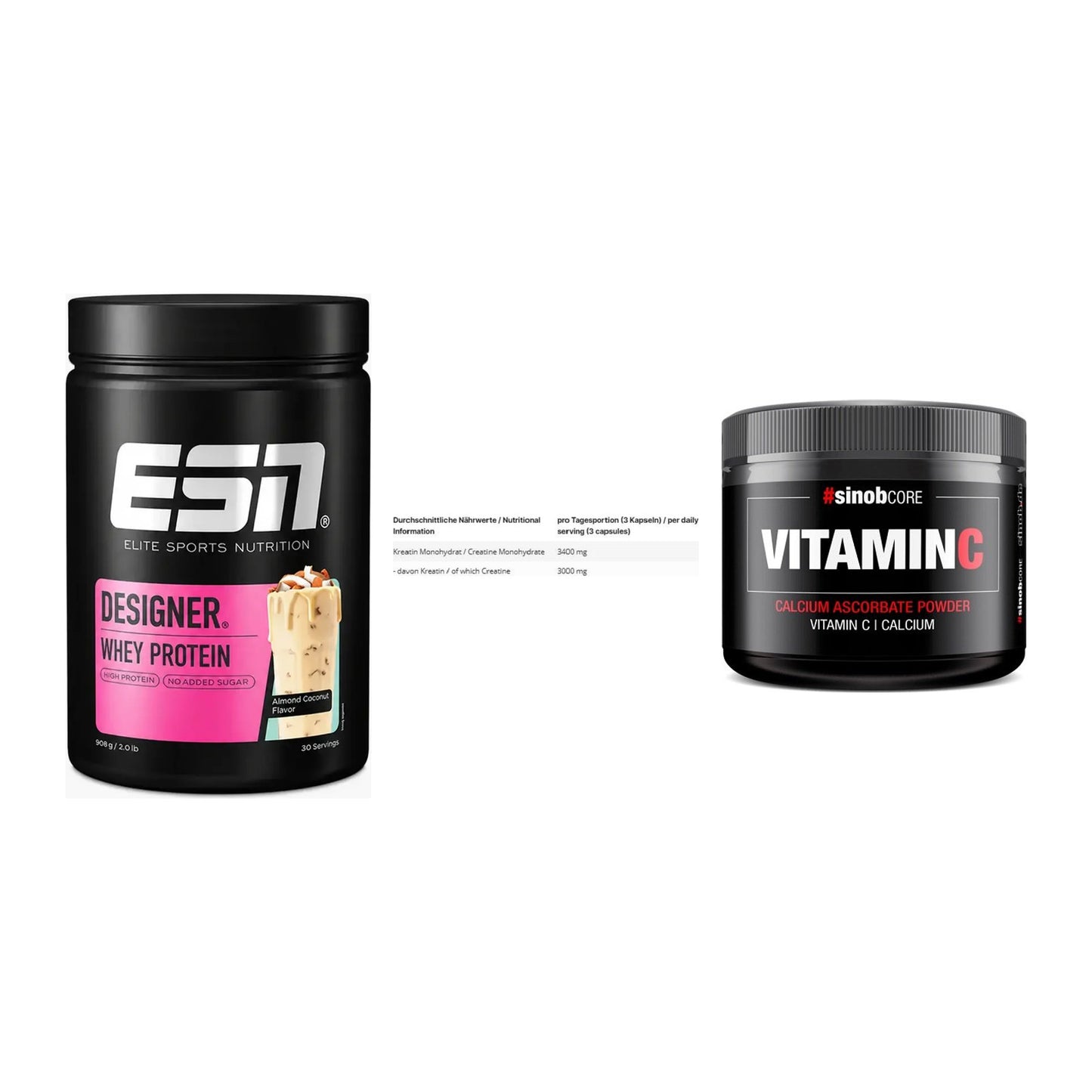 Einsteiger-Set: ESN Designer + INLEAD Creatine + Sinob Vitamin C – alle enthaltenen Artikel