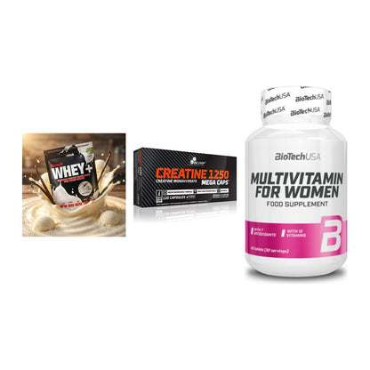 Einsteiger-Set: Sinob Honest + Olimp Creatine + BioTech Multivit – alle enthaltenen Artikel