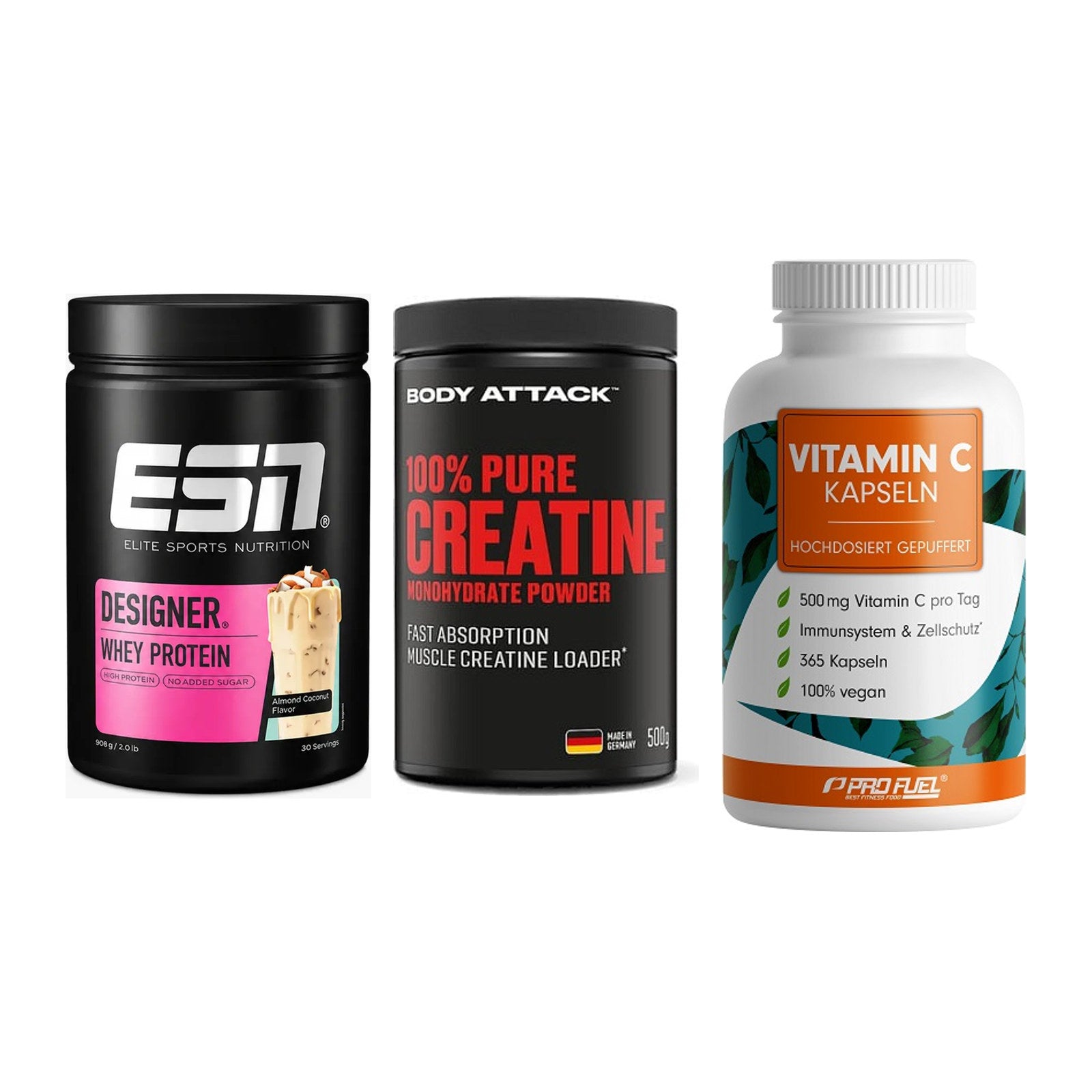 Einsteiger-Set: ESN Designer + Body Attack 100% + ProFuel Vitamin – alle enthaltenen Artikel