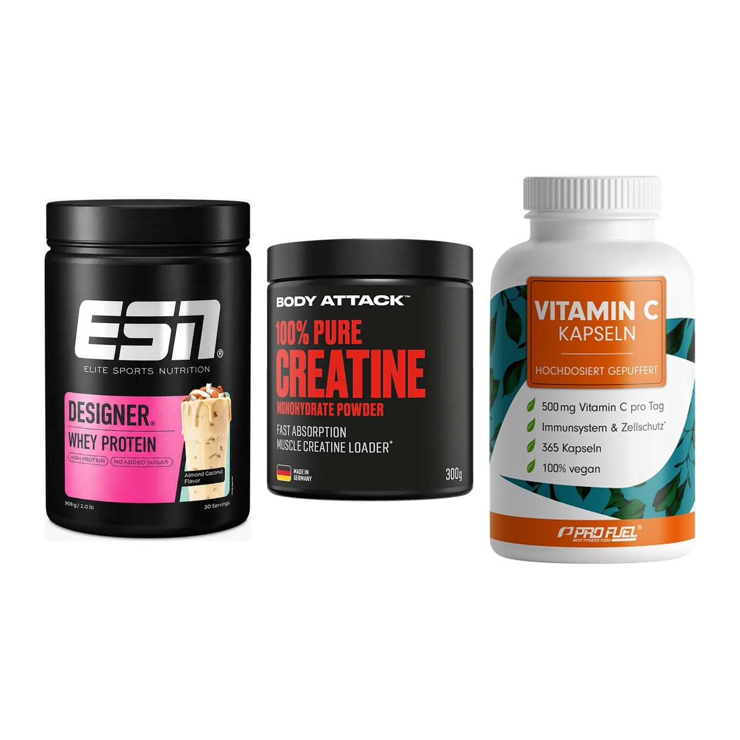 Einsteiger-Set: ESN Designer + Body Attack 100% + ProFuel Vitamin – alle enthaltenen Artikel