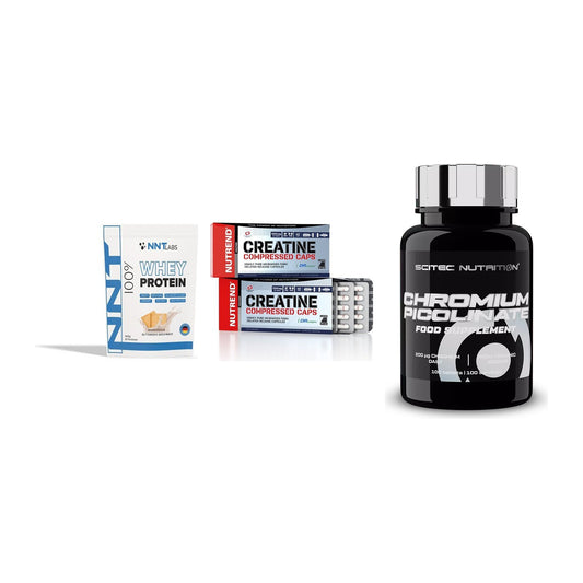 Einsteiger-Set: NNT Whey + Nutrend Creatine + Scitec Chromium – alle enthaltenen Artikel