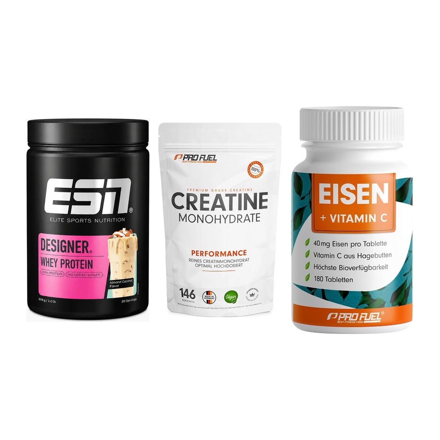 Einsteiger-Set: ESN Designer + ProFuel Creatine + ProFuel EISEN – alle enthaltenen Artikel