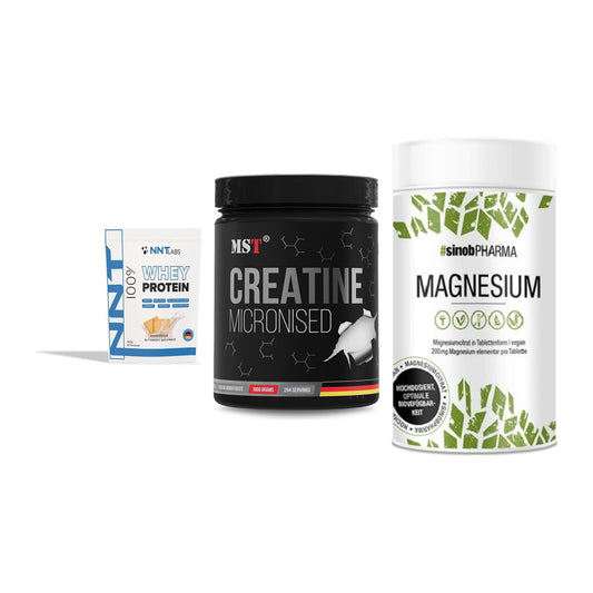 Einsteiger-Set: NNT Whey + MST Creatin + Sinob Magnesium – alle enthaltenen Artikel