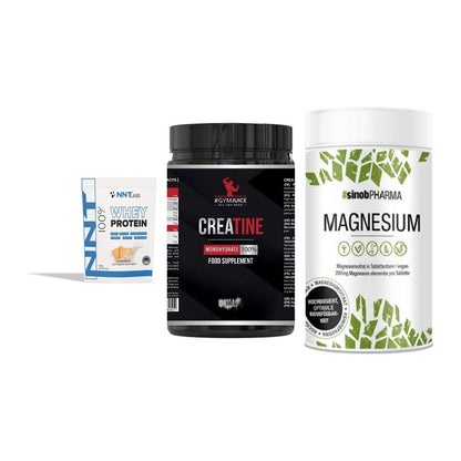 Einsteiger-Set: NNT Whey + #GYMJUICE + Sinob Magnesium – alle enthaltenen Artikel