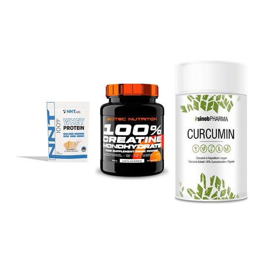Einsteiger-Set: NNT Whey + Scitec Creatine + Sinob Curcumin – alle enthaltenen Artikel