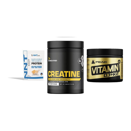 Einsteiger-Set: NNT Whey + Dedicated + Peak Vitamin – alle enthaltenen Artikel