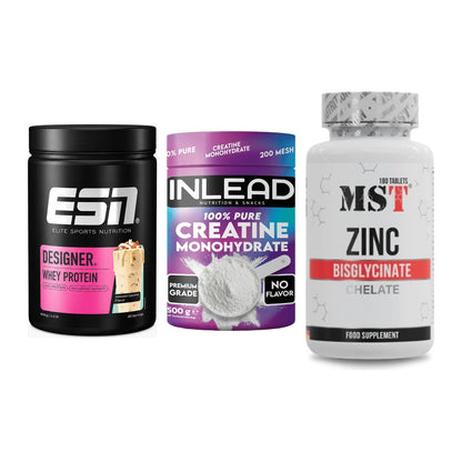 Einsteiger-Set: ESN Designer + INLEAD Creatine + MST Zinc Chelate – alle enthaltenen Artikel