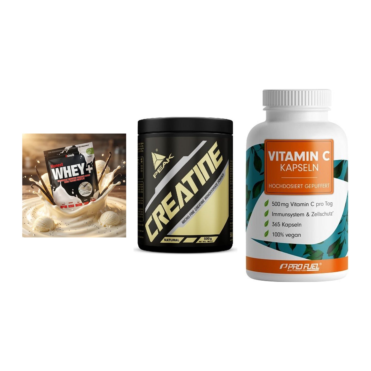 Einsteiger-Set: Sinob Honest + Peak Creatin + ProFuel Vitamin – alle enthaltenen Artikel