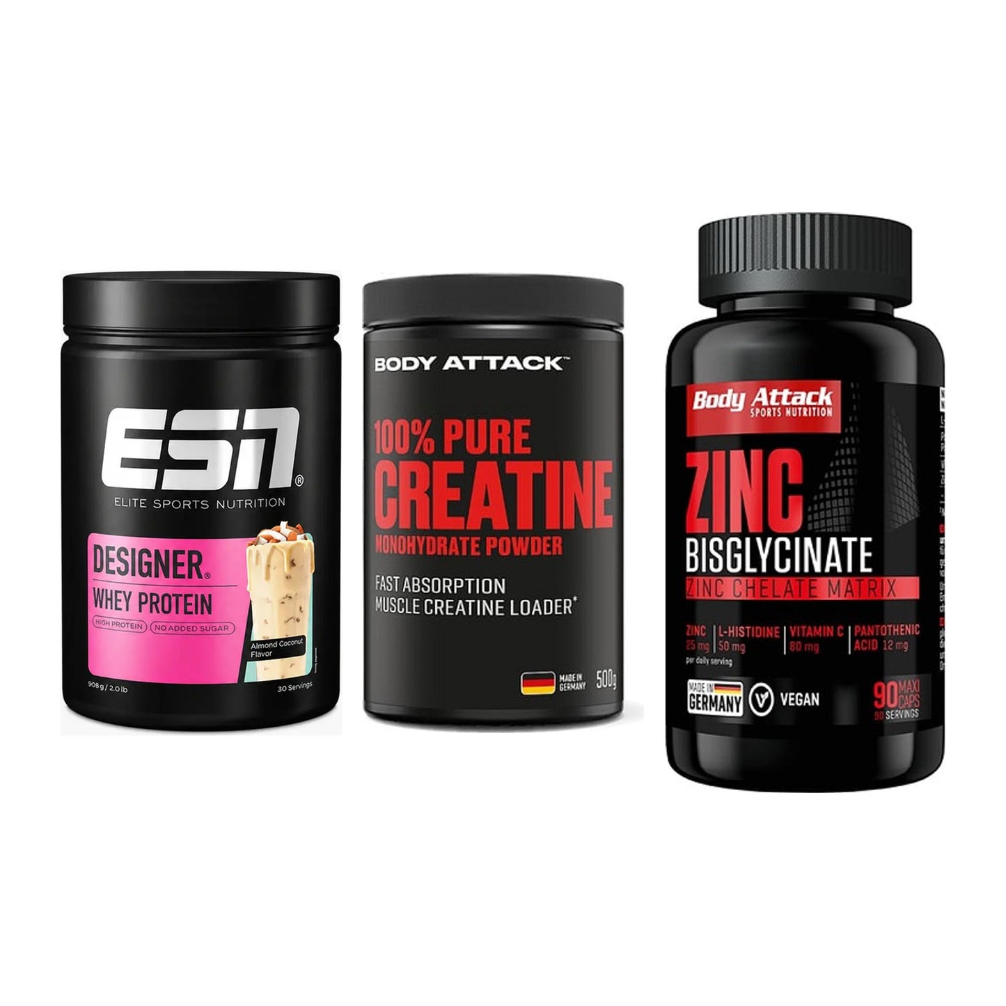 Einsteiger-Set: ESN Designer + Body Attack 100% + Body Attack Zink – alle enthaltenen Artikel