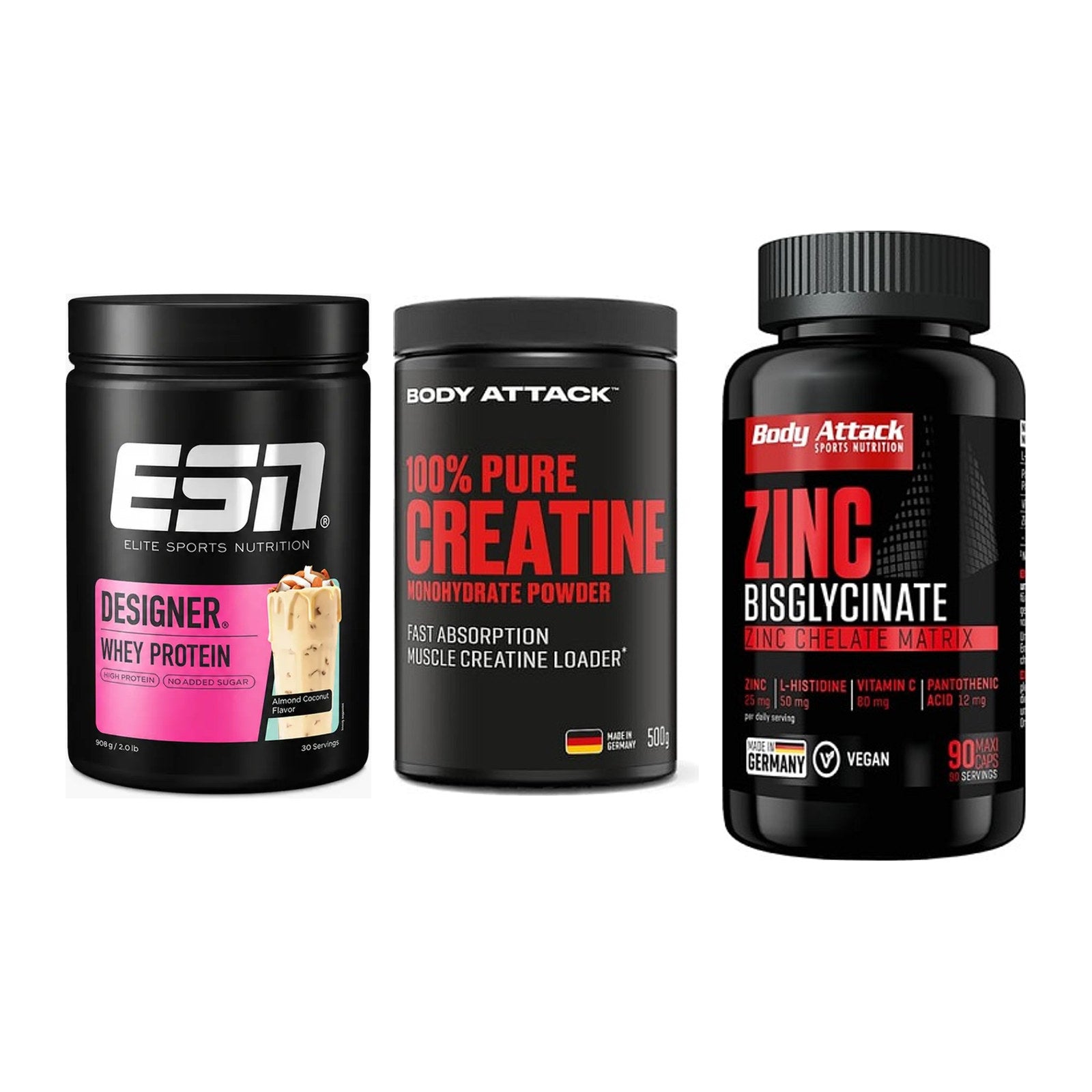 Einsteiger-Set: ESN Designer + Body Attack 100% + Body Attack Zink – alle enthaltenen Artikel