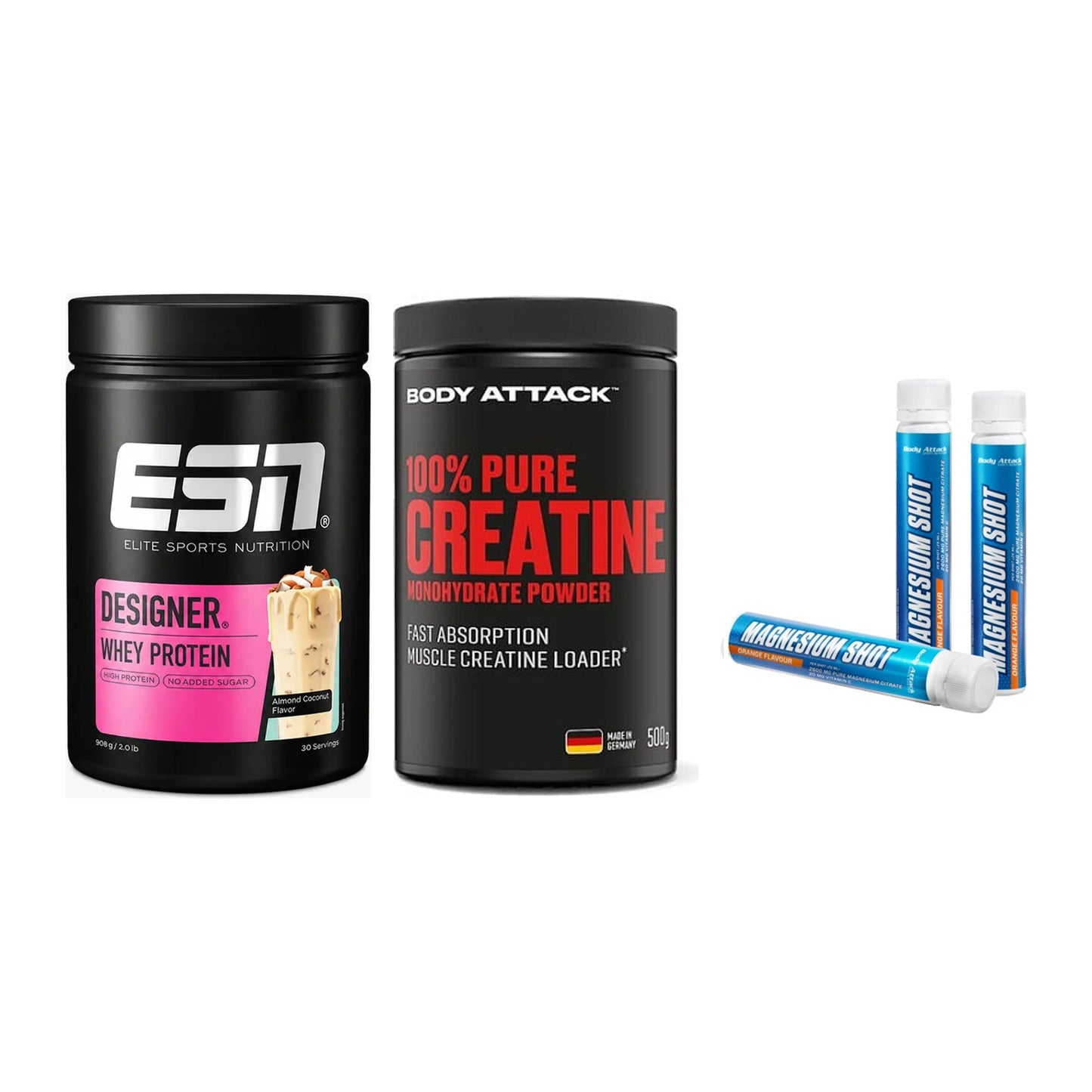 Einsteiger-Set: ESN Designer + Body Attack 100% + Body Attack – alle enthaltenen Artikel