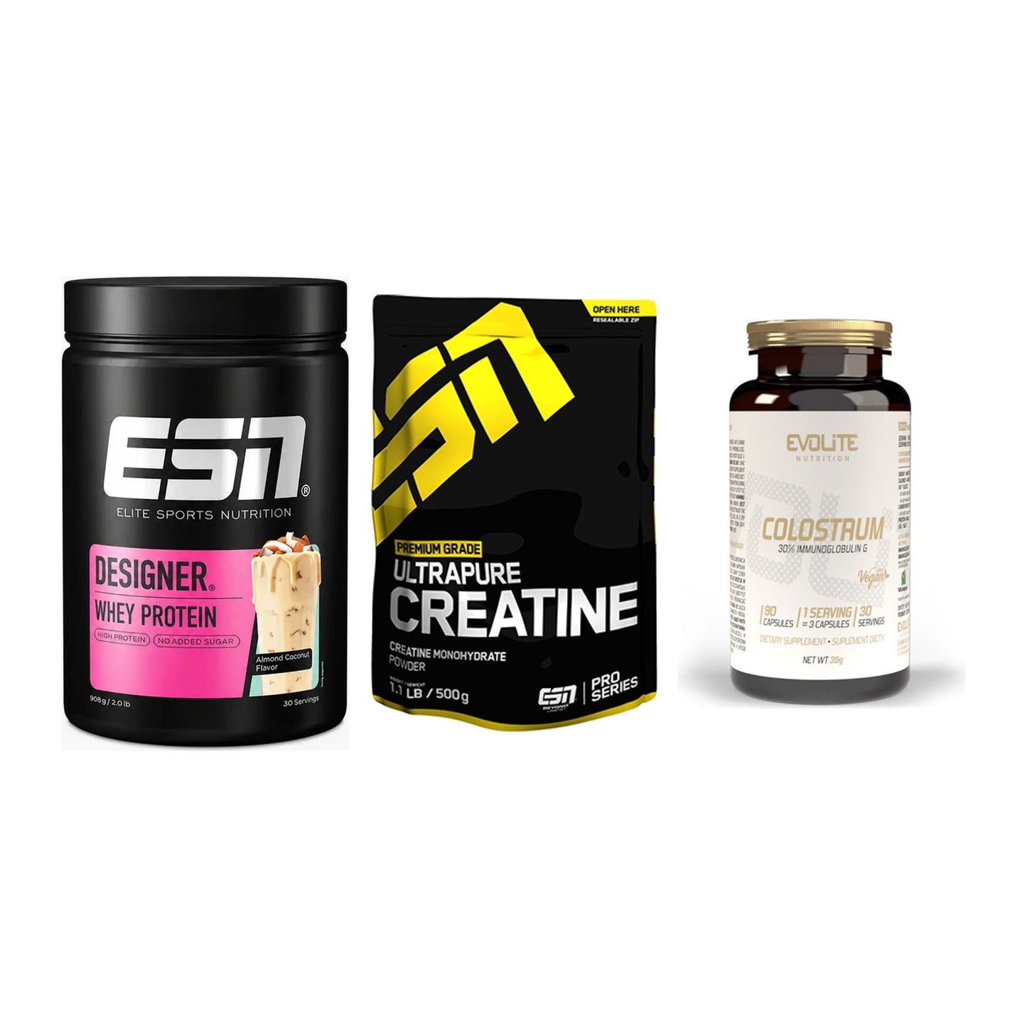 Einsteiger-Set: ESN Designer + ESN Ultrapure + Evolite Nutritio – alle enthaltenen Artikel