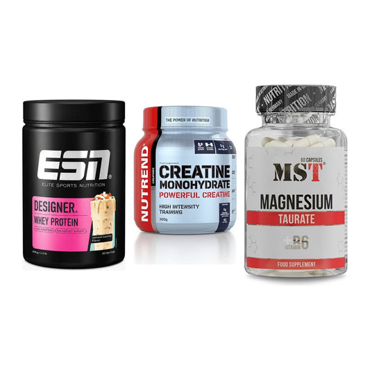 Einsteiger-Set: ESN Designer + Nutrend Creatine + MST Magnesium – alle enthaltenen Artikel