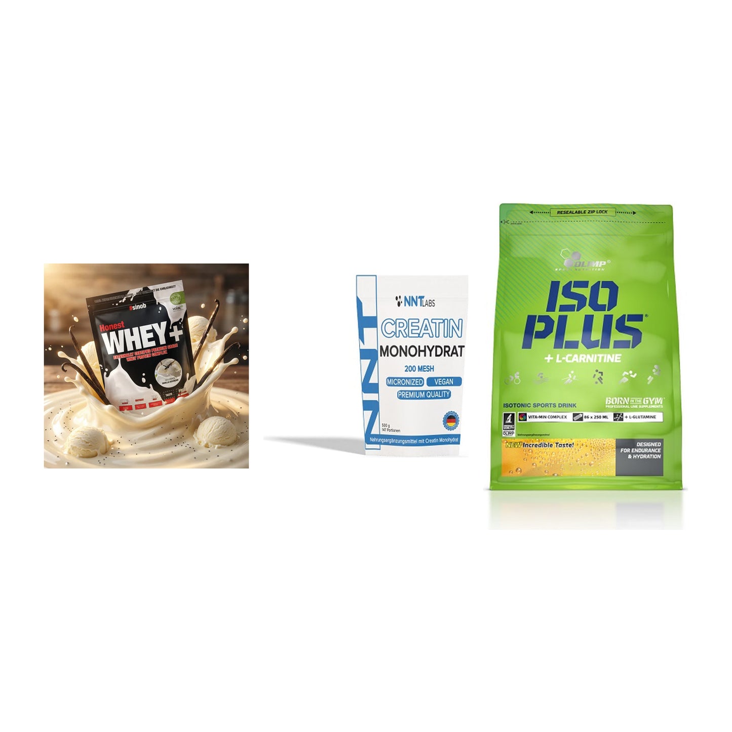 Einsteiger-Set: Sinob Honest + NNT Creatin + Olimp Iso Plus – alle enthaltenen Artikel