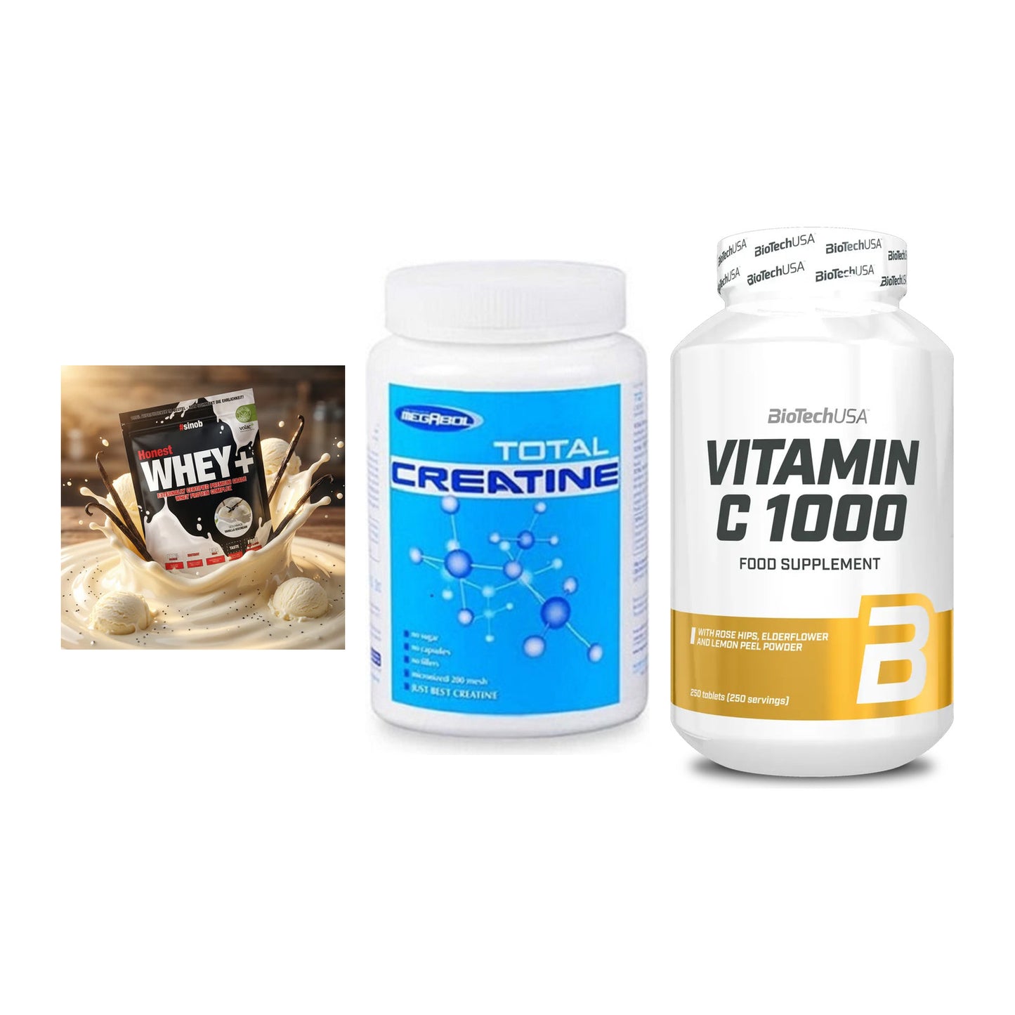 Einsteiger-Set: Sinob Honest + Megabol Total + BioTech Vitamin – alle enthaltenen Artikel
