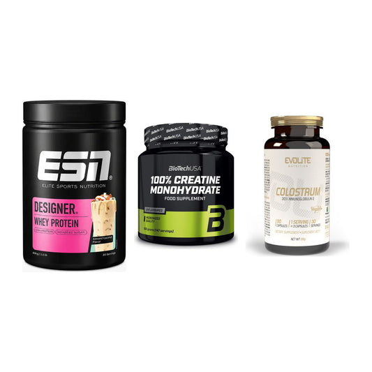 Einsteiger-Set: ESN Designer + BioTech Creatine + Evolite Nutritio – alle enthaltenen Artikel