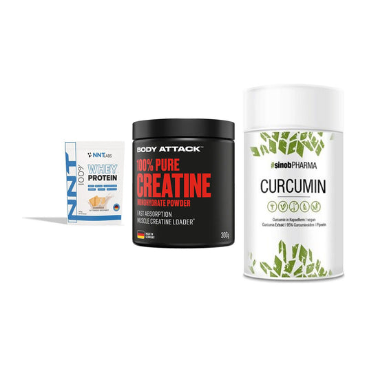 Einsteiger-Set: NNT Whey + Body Attack 100% + Sinob Curcumin – alle enthaltenen Artikel