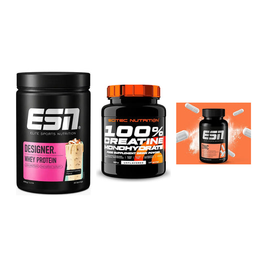 Einsteiger-Set: ESN Designer + Scitec Creatine + ESN Zinc – alle enthaltenen Artikel