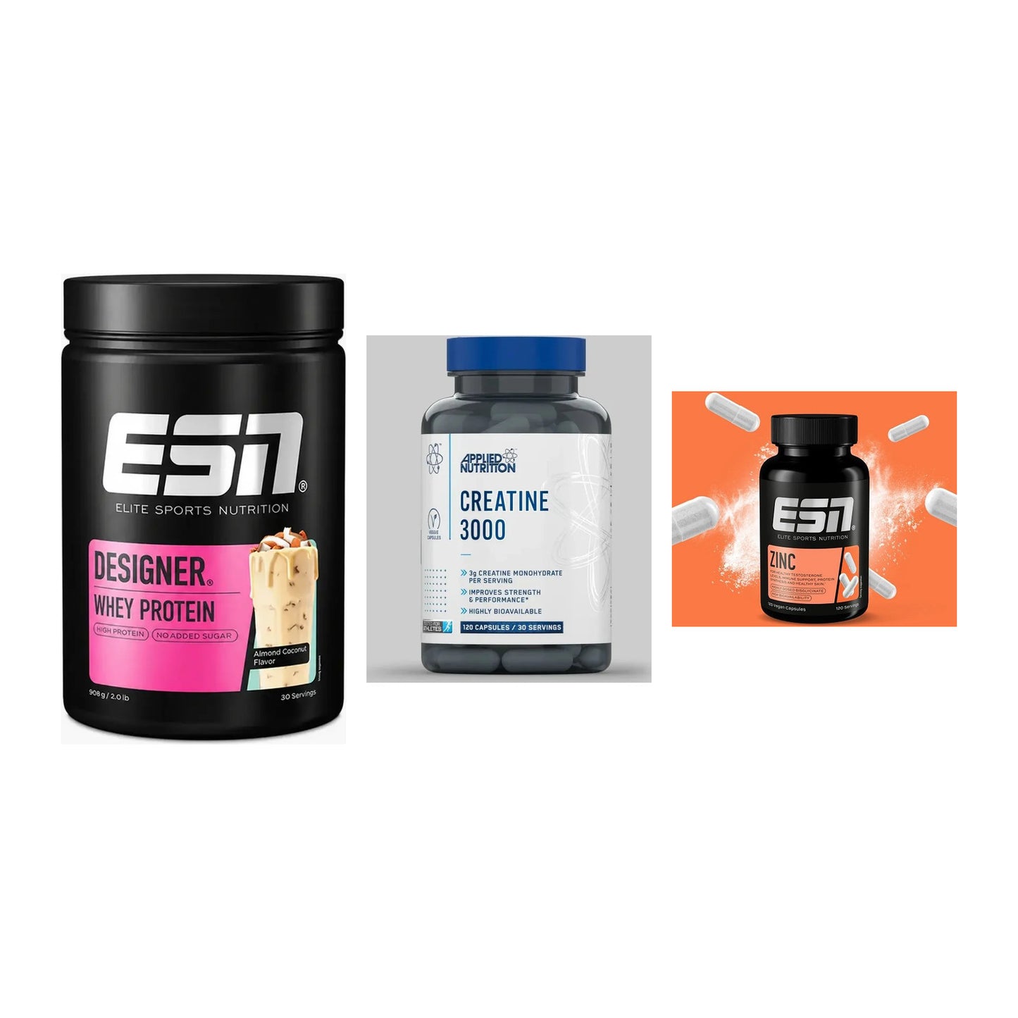 Einsteiger-Set: ESN Designer + Applied Nutritio + ESN Zinc – alle enthaltenen Artikel