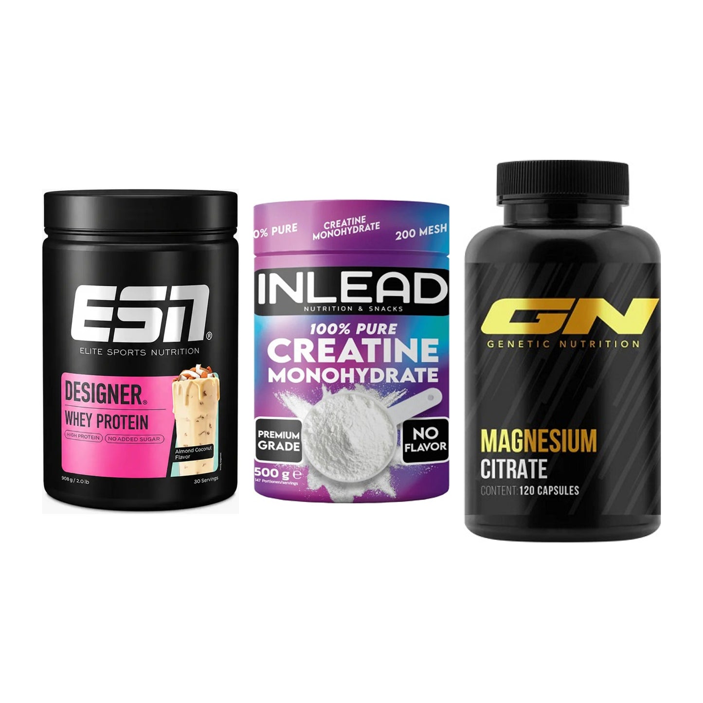 Einsteiger-Set: ESN Designer + INLEAD Creatine + GN Magnesium – alle enthaltenen Artikel