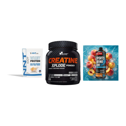 Einsteiger-Set: NNT Whey + Olimp Creatine + Body Attack – alle enthaltenen Artikel