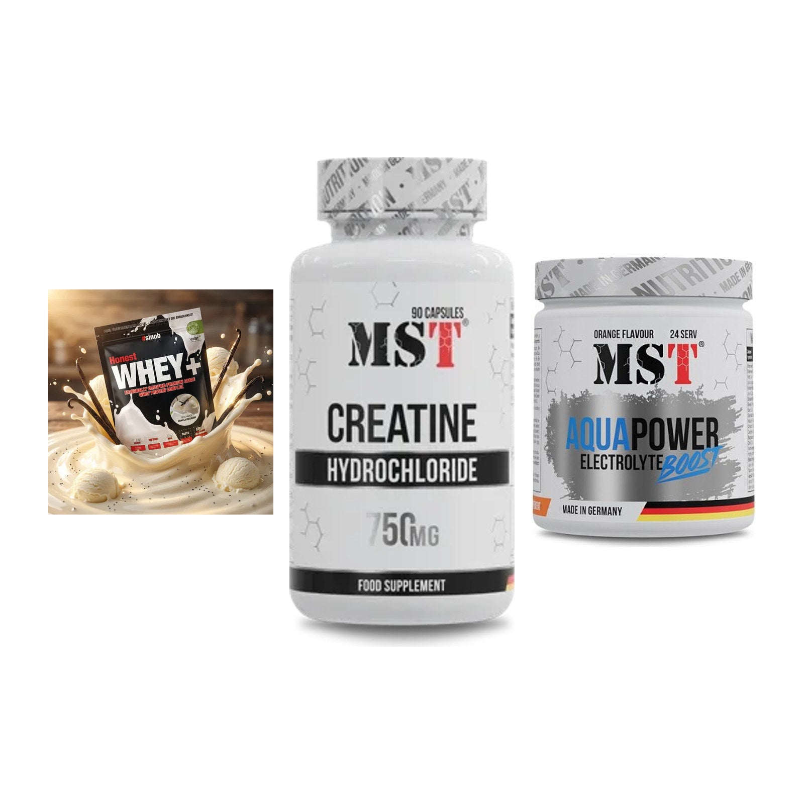 Einsteiger-Set: Sinob Honest + MST Creatin HCL + MST Aqua Power – alle enthaltenen Artikel