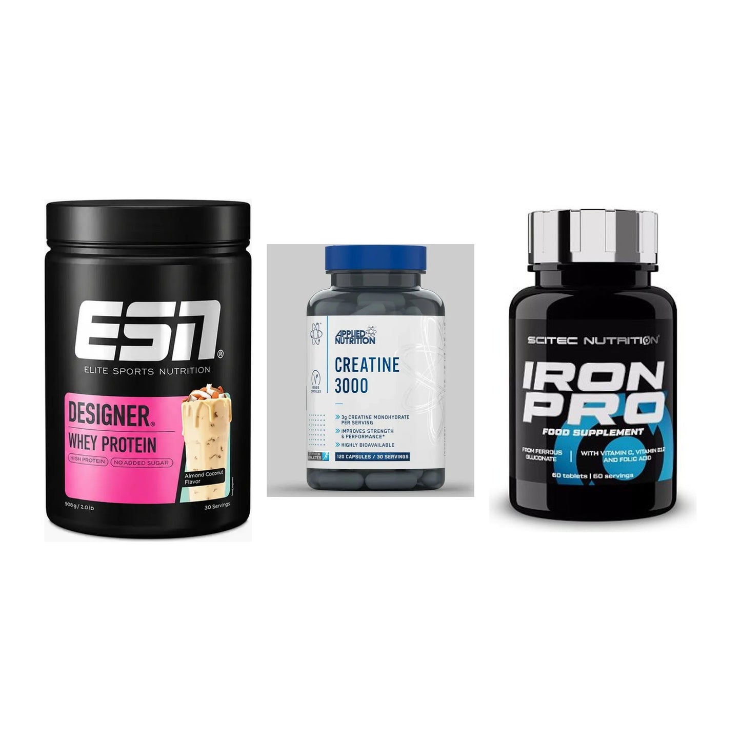 Einsteiger-Set: ESN Designer + Applied Nutritio + Scitec Iron Pro – alle enthaltenen Artikel