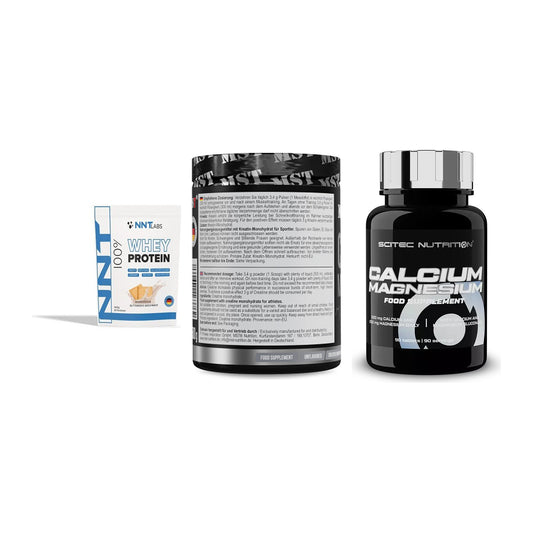 Einsteiger-Set: NNT Whey + MST Creatin + Scitec Calcium – alle enthaltenen Artikel