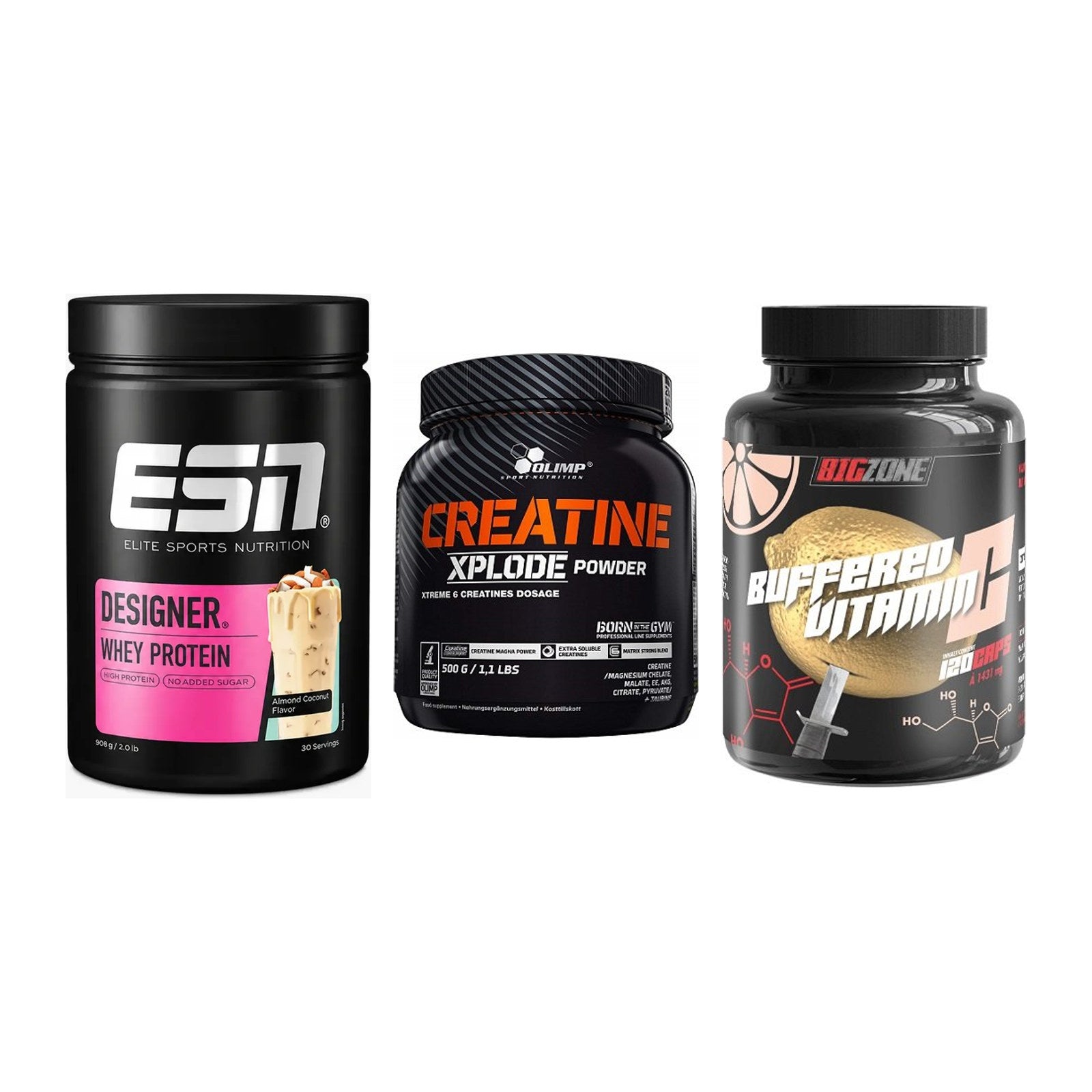 Einsteiger-Set: ESN Designer + Olimp Creatine + Big Zone Buffere – alle enthaltenen Artikel