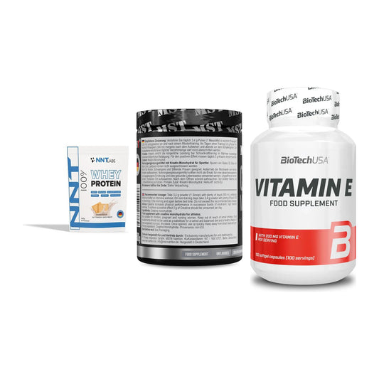 Einsteiger-Set: NNT Whey + MST Creatin + BioTech Vitamin – alle enthaltenen Artikel
